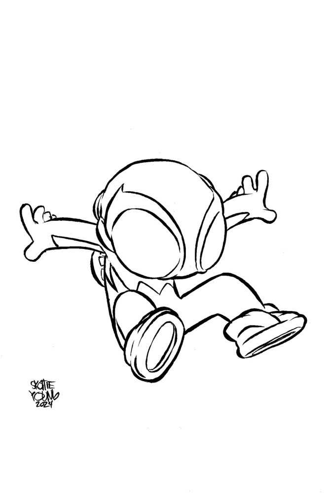 Spider-Boy #8 Skottie Young'S Big Marvel Virgin Black And White Variant