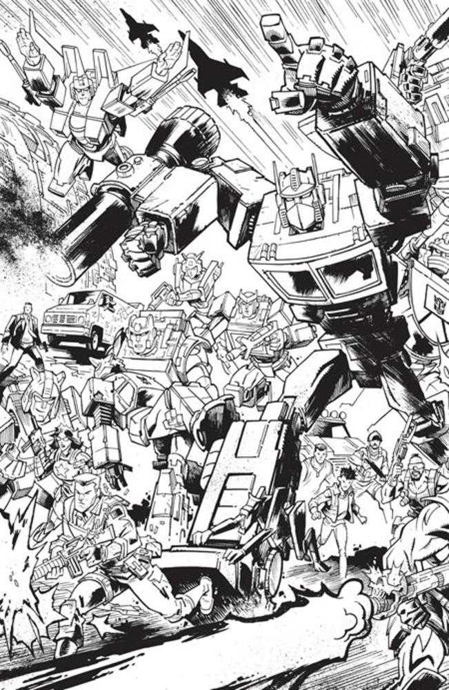 Transformers #9 Cover G Howard Black & White Eu Anniversary Variant