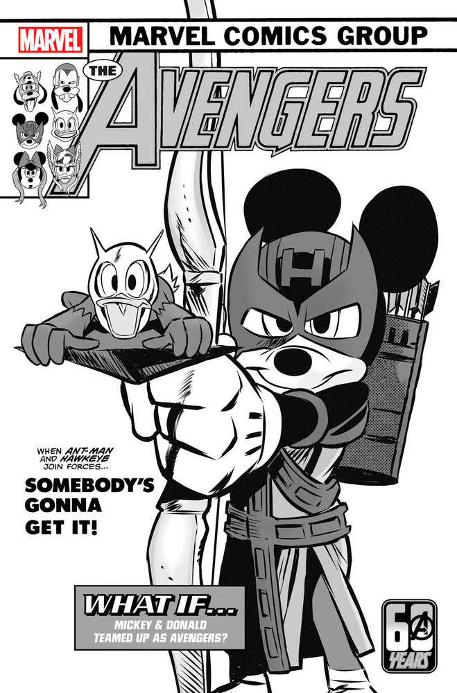 Amazing Spider-Man #57 Claudio Sciarrone Disney What If? Black And White Variant