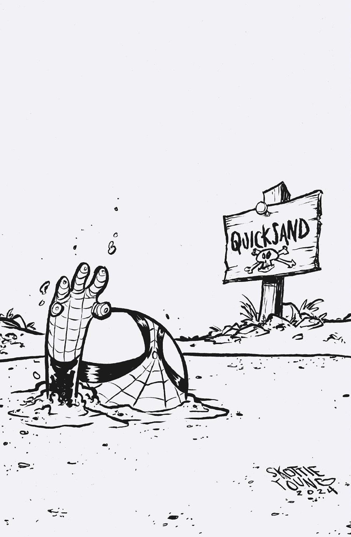 Amazing Spider-Man #68 Skottie Young 8 Deaths Of Spider-Man Black And White Full Art Variant