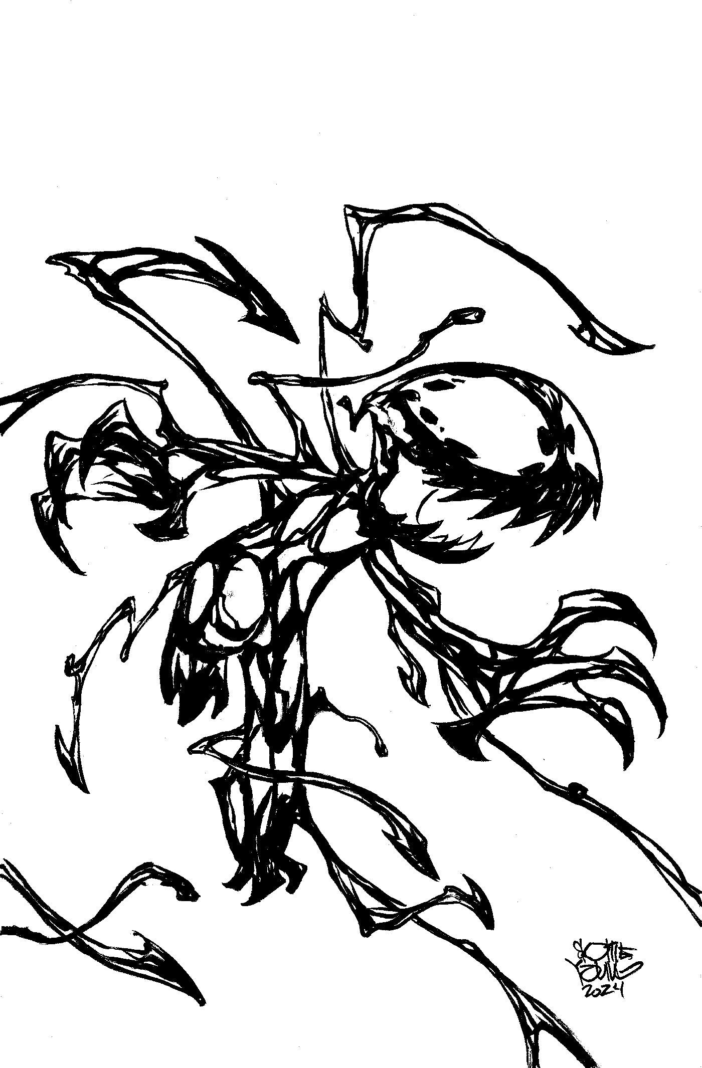 Carnage #8 Skottie Young'S Big Marvel Virgin Black And White Variant