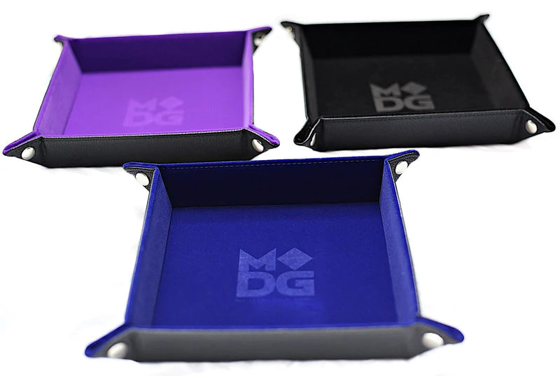 Velvet Folding Dice Tray with Leather Backing
