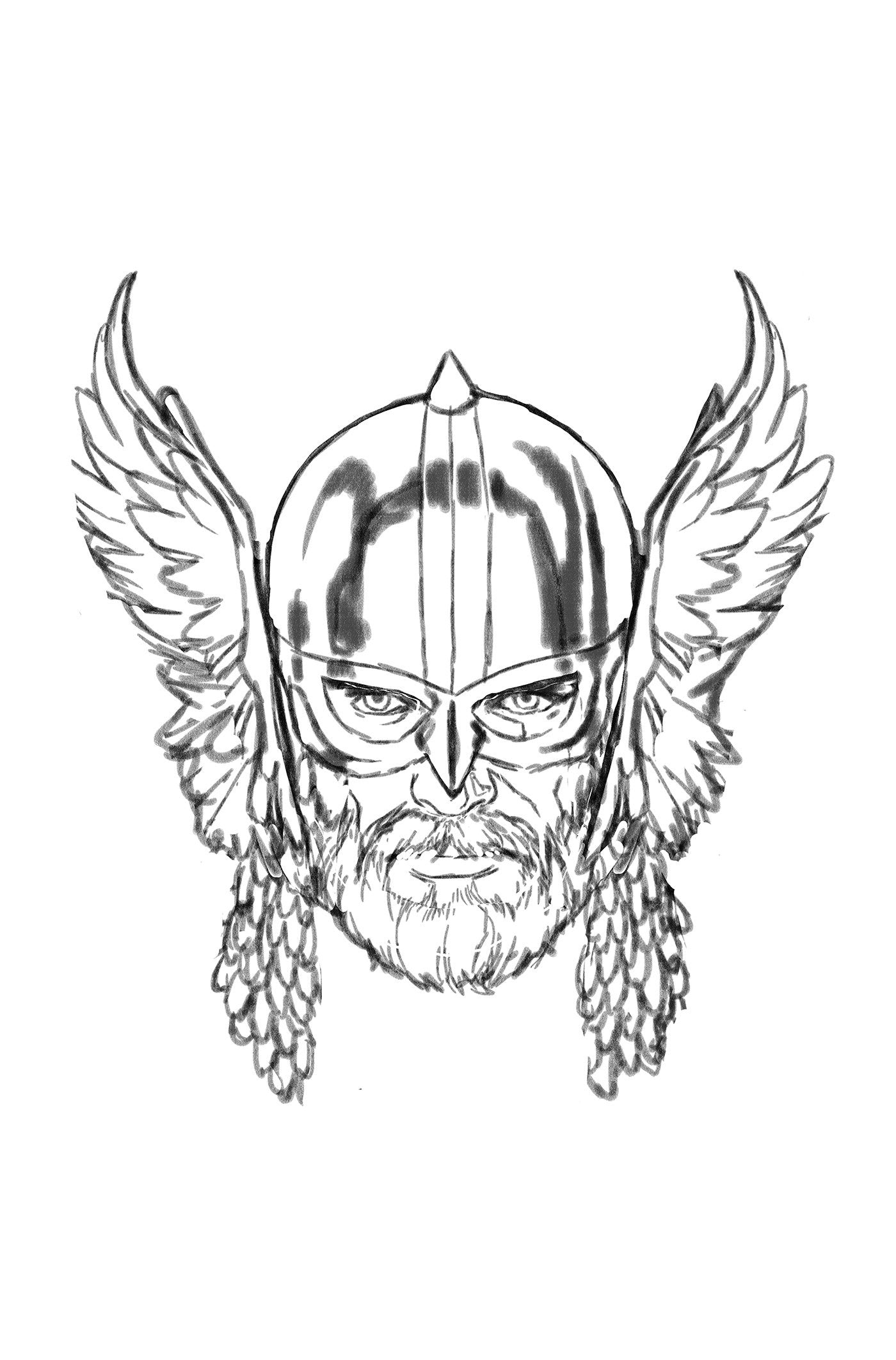 Immortal Thor #8 Mark Brooks Headshot Full Art Sketch Variant