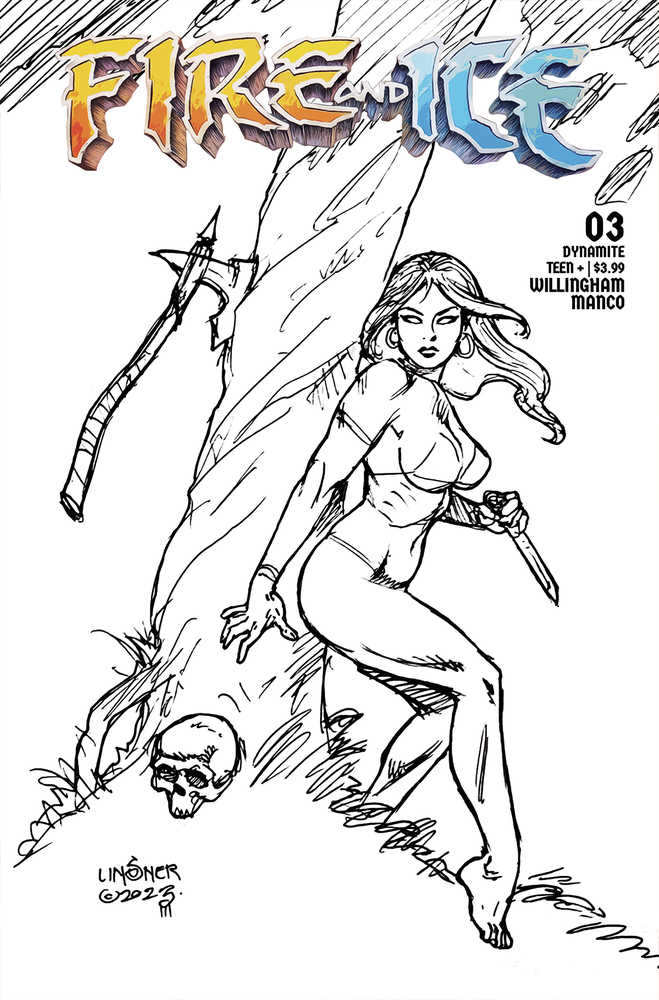 Fire And Ice #3 Cover D 10 Copy Variant Edition Linsner Line Art
