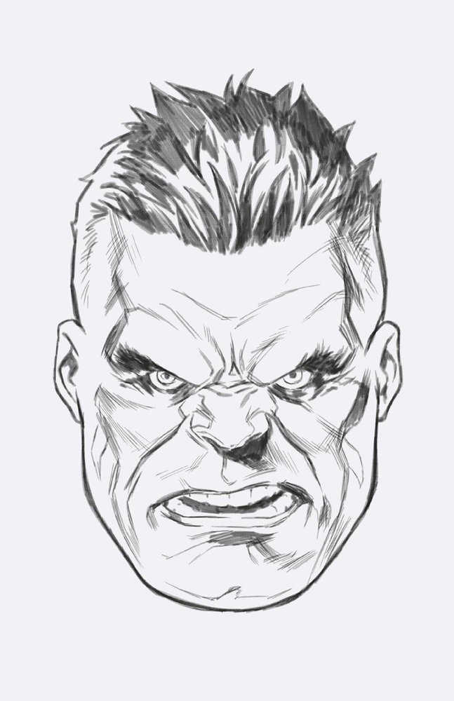 Incredible Hulk #10 Mark Brooks Headshot Full Art Sketch Variant