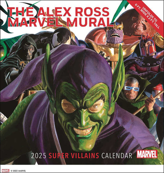 Alex Ross Marvel Super Villains Mural 2025 Wall Cal