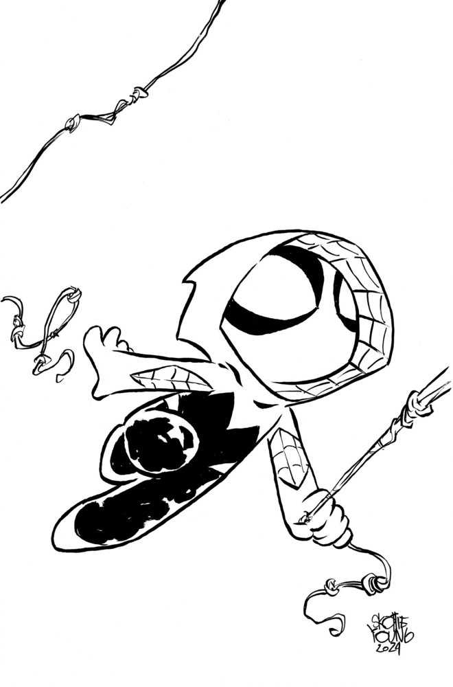 Spider-Gwen: The Ghost-Spider #3 Skottie Young'S Big Marvel Virgin Black And Whi Te Variant [Dpwx]