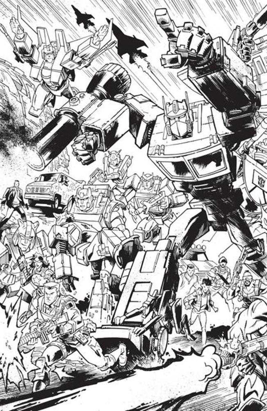 Transformers #9 Cover G Howard Black & White Eu Anniversary Variant