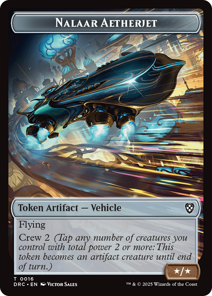 Nalaar Aetherjet // Treasure Double-Sided Token [Aetherdrift Commander Tokens]