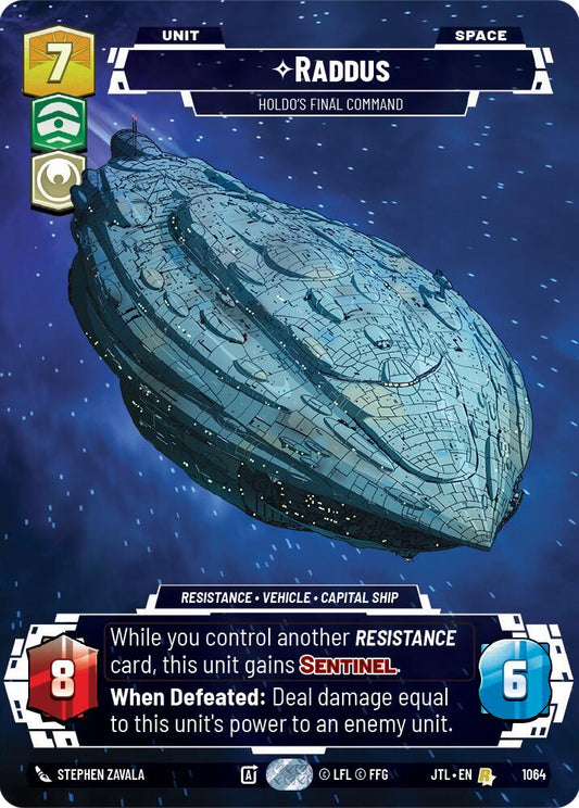 Raddus - Holdo's Final Command (1064) (Prestige Foil) (1064) [Jump to Lightspeed]