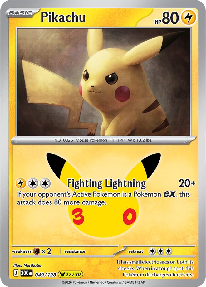 Pikachu (049/128) [Mega Evolution: 30th Celebration]