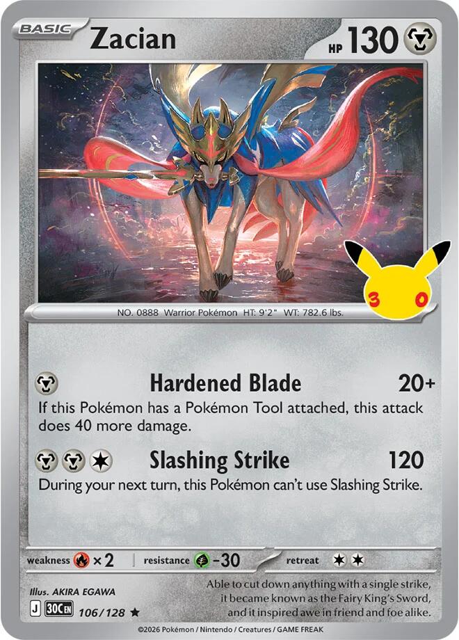Zacian (106/128) [Mega Evolution: 30th Celebration]