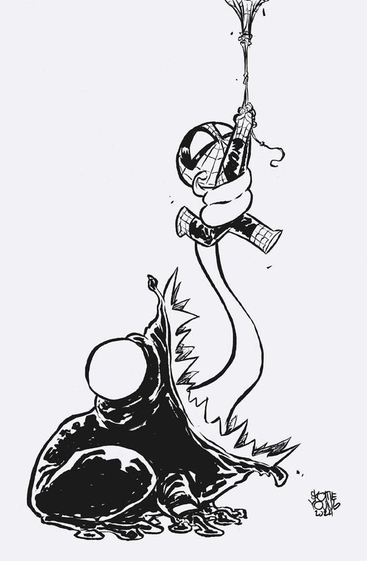 Amazing Spider-Man #67 Skottie Young 8 Deaths Of Spider-Man Black And White Full Art Variant