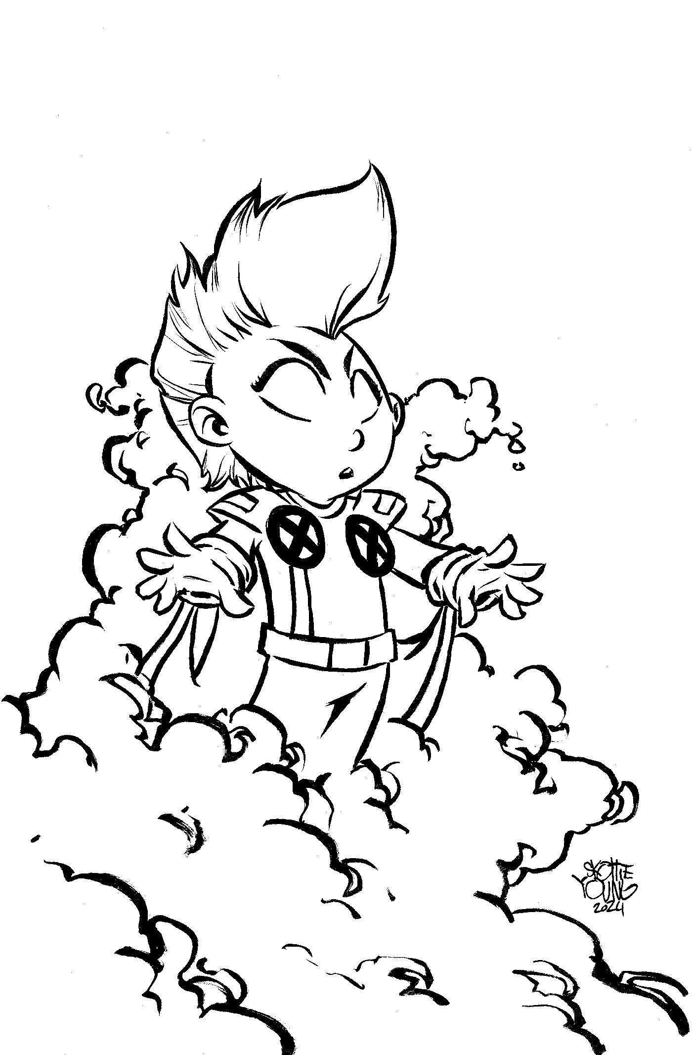 X-Men '97 #4 Skottie Young'S Big Marvel Virgin Black And White Variant