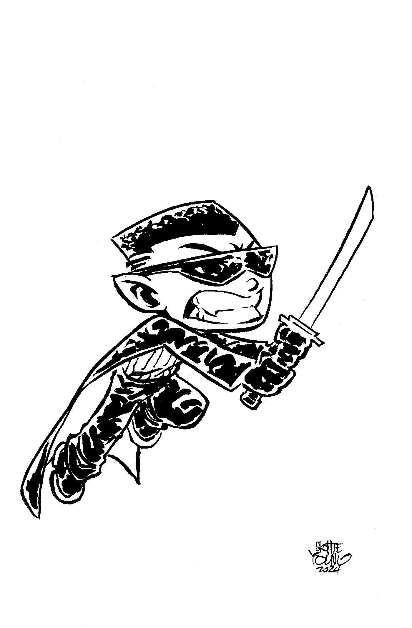 Midnight Sons: Blood Hunt #2 Skottie Young'S Big Marvel Virgin Black And White V Ariant [Bh]
