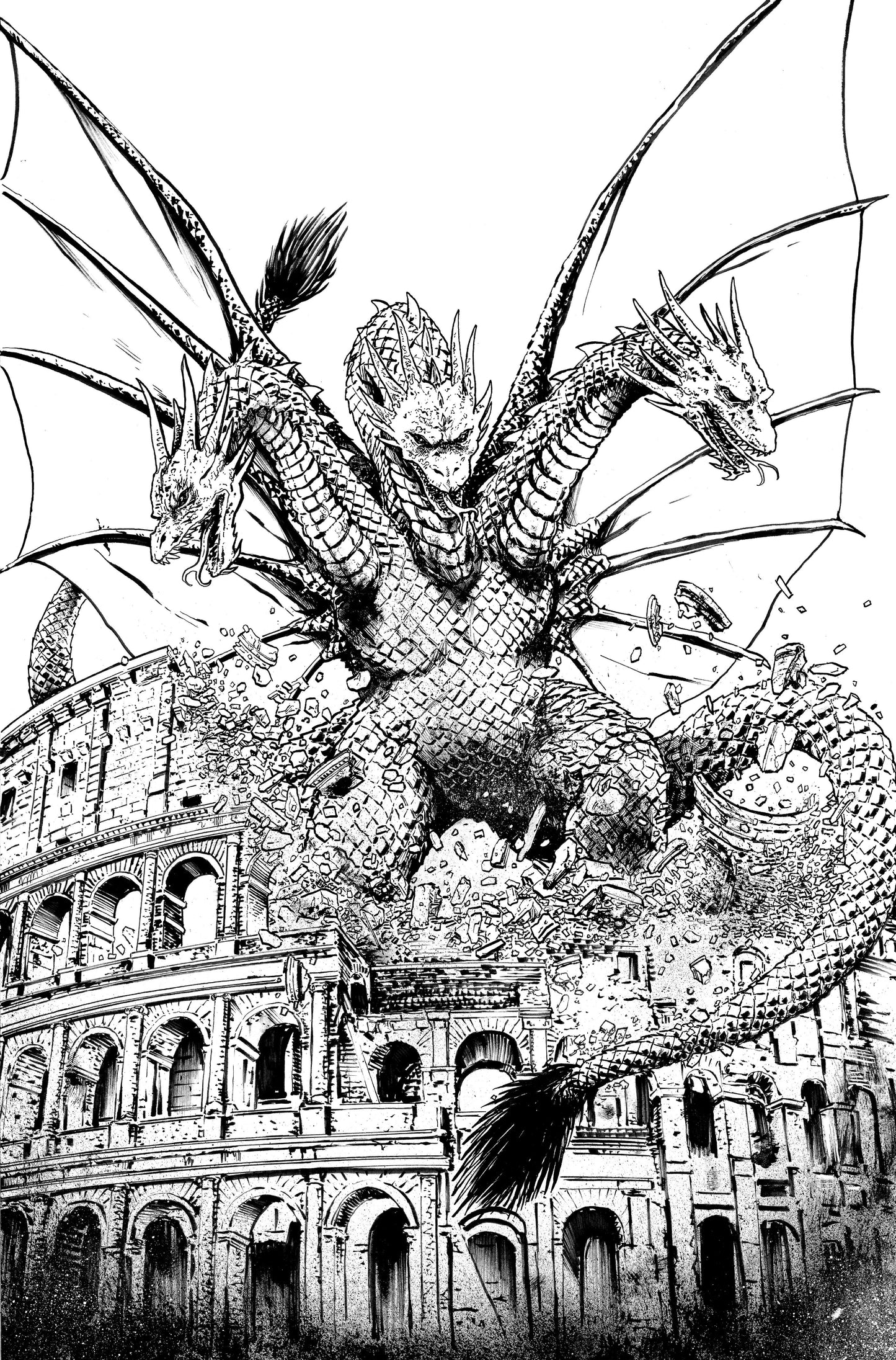 Godzilla: Here There Be Dragons II--Sons Of Giants #5 Variant Ri (10) (Smith Black & White  Full Art)