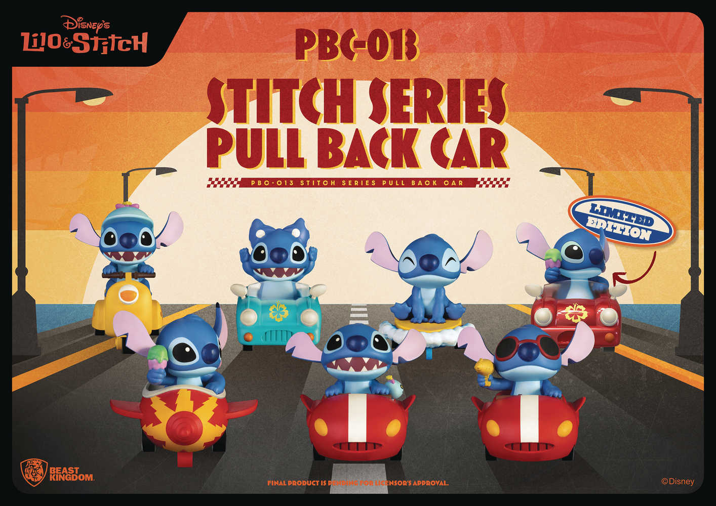 Lilo & Stitch Pbc-013 Stitch Ser Pull Back Car 6pc Bmb Set (