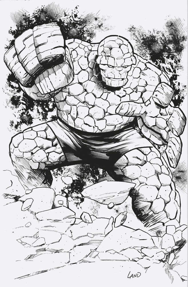 Fantastic Four 7 Greg Land Virgin Black And White Variant