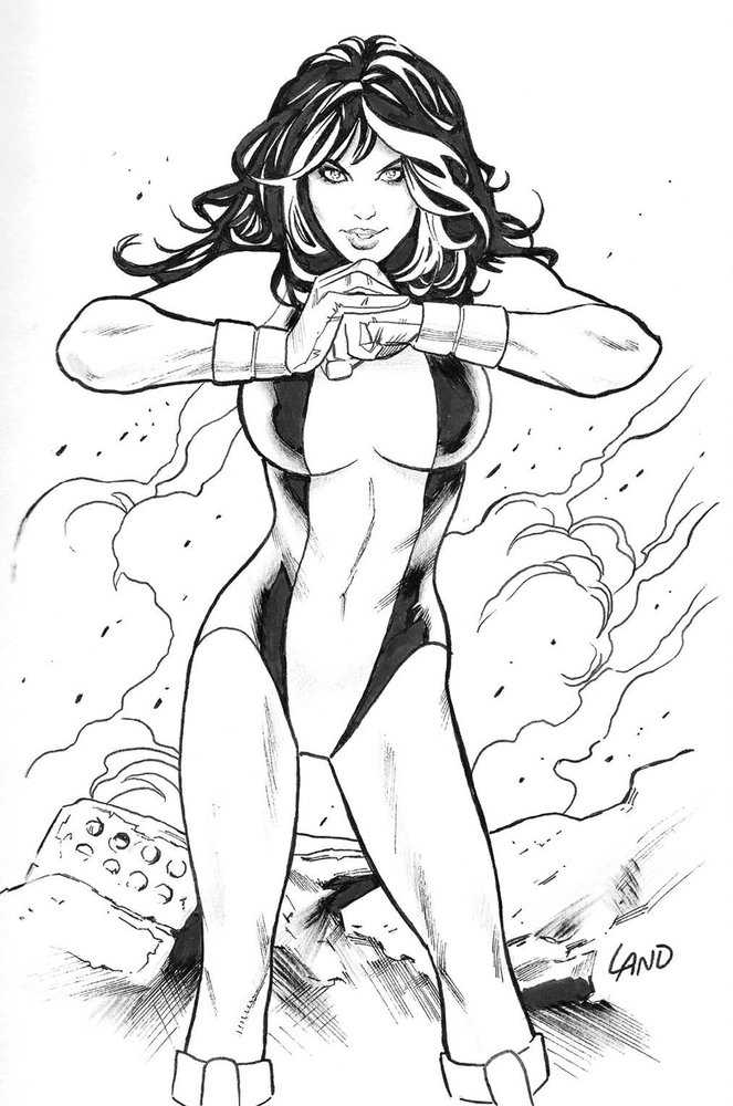 She-Hulk 13 Greg Land Virgin Black And White Variant