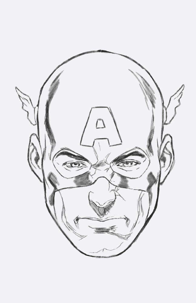 Captain America #7 Mark Brooks Headshot Full Art Sketch Variant